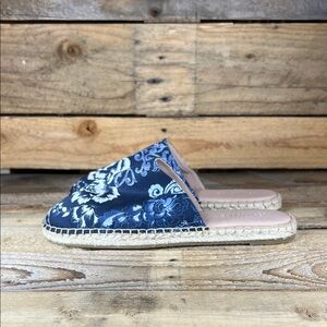 Johnny Was Olivia Mule Espadrille - Blue/White - 9 - New without box